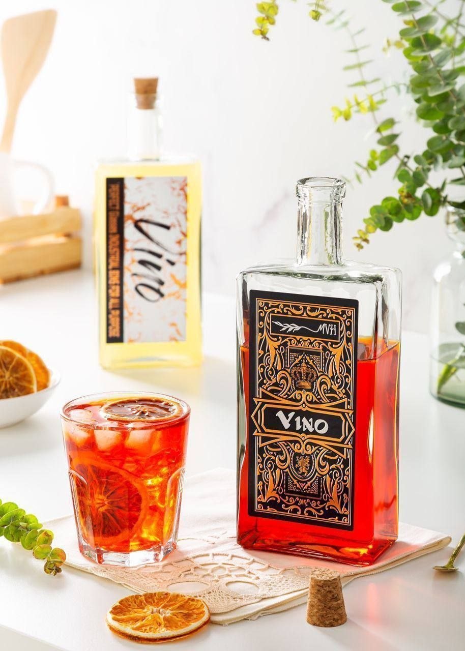بطری آب وینو درب چوبی