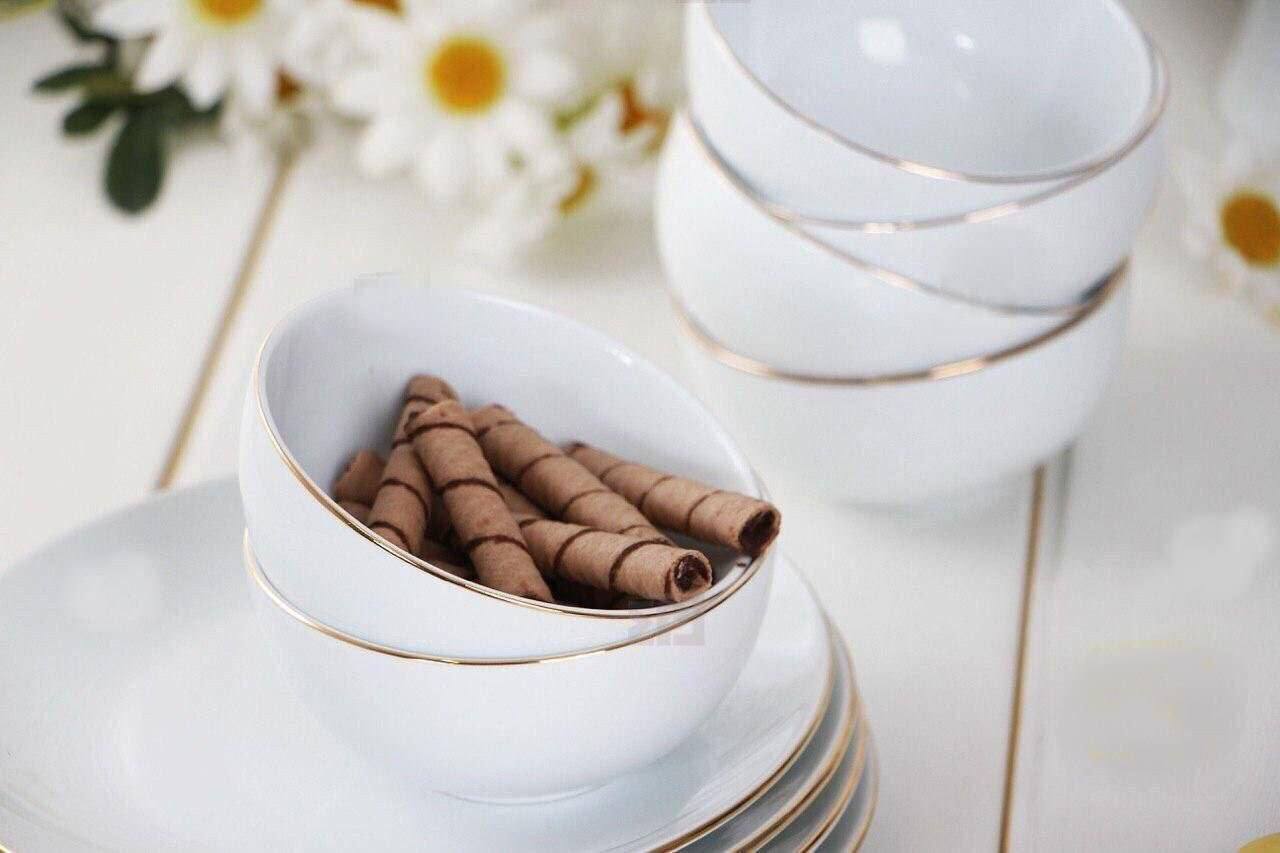 کاسه ماست خوری گرد لب طلا ۶ عددی